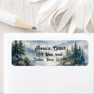 Mountain Adventure Boho Lake Bridal shower Label