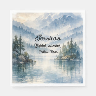 Mountain Adventure Boho Lake Bridal shower Napkins