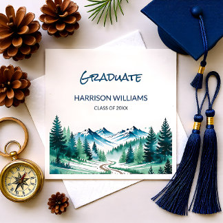 Mountain Adventure Grad Party Decor Napkins
