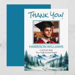 Mountain Adventure Graduation Thank You Card