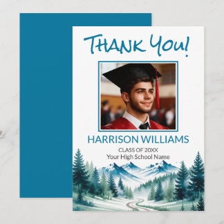 Mountain Adventure Graduation  Thank You Card
