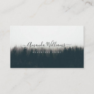 Mountain Adventure Guide QR Code Business Card