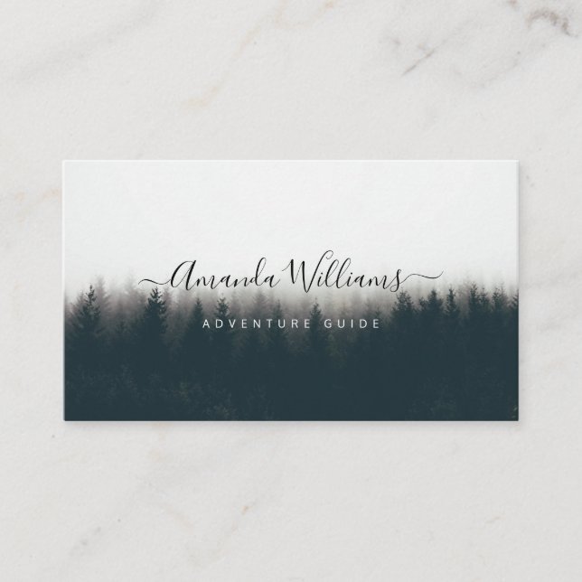 Mountain Adventure Guide QR Code Business Card (Front)