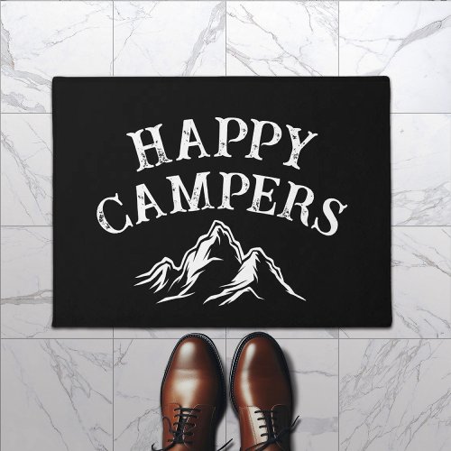 Mountain Adventure Happy Campers Camping Doormat