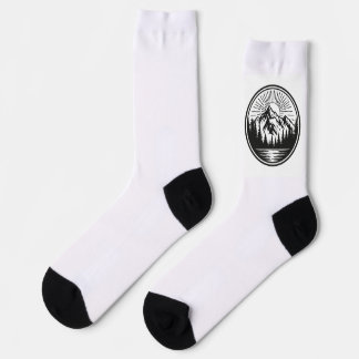 Mountain Adventure Logo | Camping Badge | Outdoor Socks
