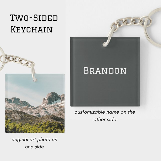 Mountain adventure, Personalized Men's Name Keychain (Creator Uploaded)