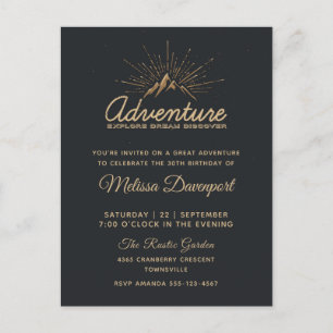 Mountain Adventure Rustic Birthday Party Invite