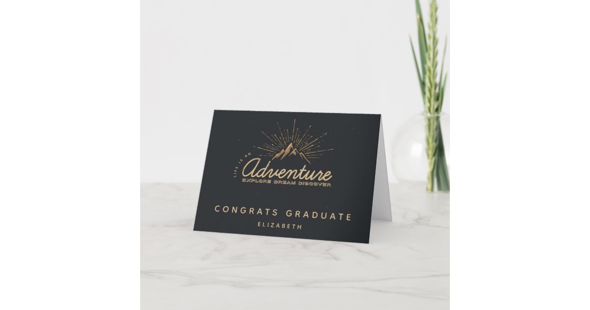 Mountain Grad Card Mountain Adventure Rustic Congrats Graduate Card | Zazzle