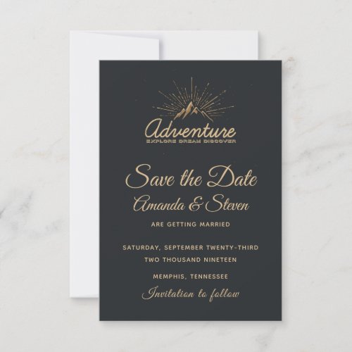 Mountain Adventure Rustic Save The Date