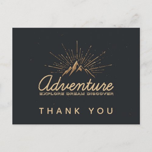 Mountain Adventure Rustic Thank You Postcard