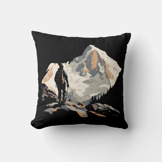 Mountain Adventure Throw Pillow (Front)