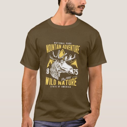 Mountain Adventure Vintage Style Hunt Theme T_Shirt