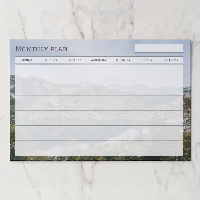 Mountain adventures Undated Monthly Paper Pad (Front)