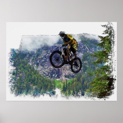 Mountain Air BMXer _ BMX Rider Poster