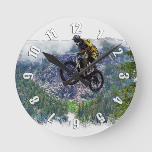 Mountain Air BMXer _ BMX Rider   Round Clock