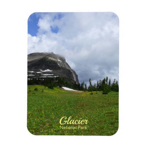 Mountain Alpine Meadow Glacier National Park Photo Magnet