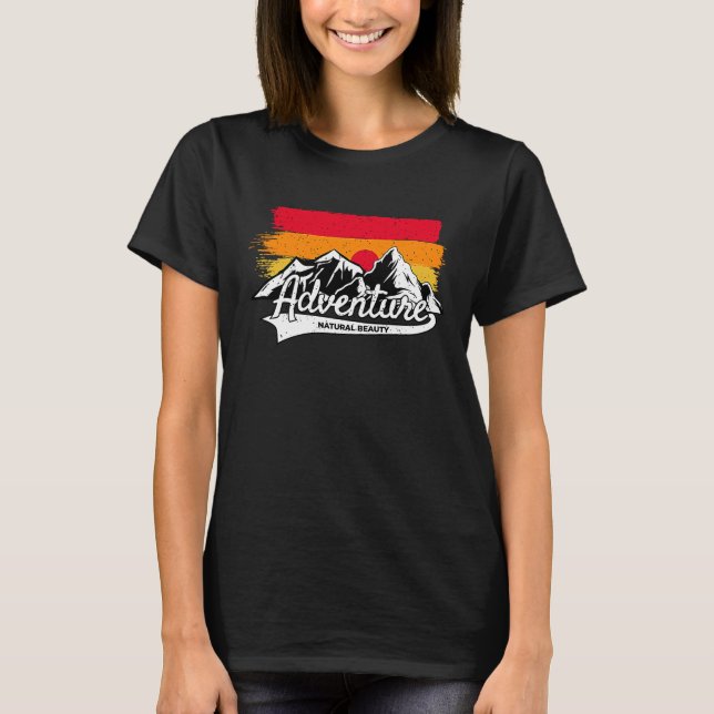 Mountain and Forest Scene Silhouette  160 T-Shirt (Front)
