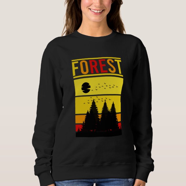 Mountain and Forest Scene Silhouette  48 Sweatshirt (Front)