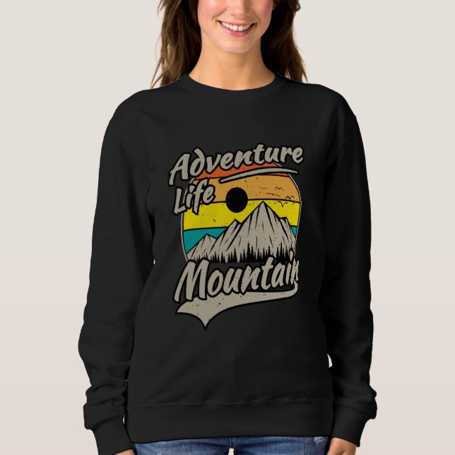 Mountain and Forest Scene Silhouette  60 Sweatshirt (Front)
