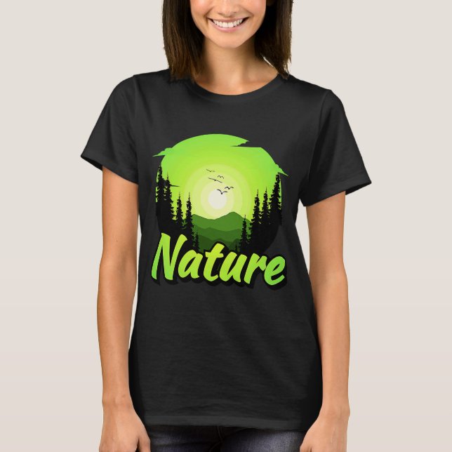 Mountain and Forest Scene Silhouette  6 T-Shirt (Front)