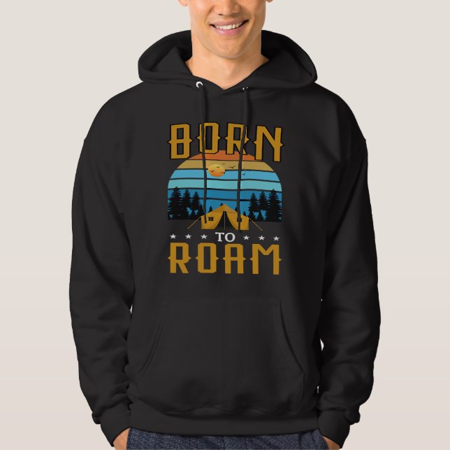 Mountain and Forest Scene Silhouette  80 Hoodie (Front)