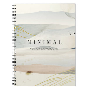 mountain and golden line arts background. Oriental Notebook