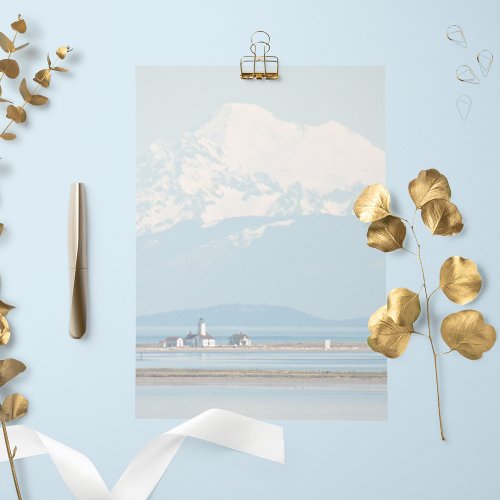 Mountain and Lighthouse Landscape Stationery Paper