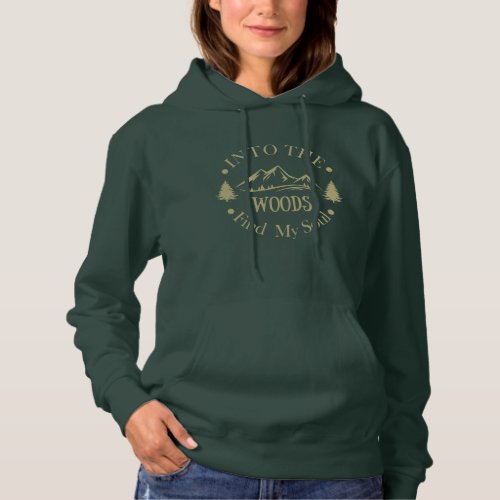 Mountain and pine trees landscape In the woods Hoodie