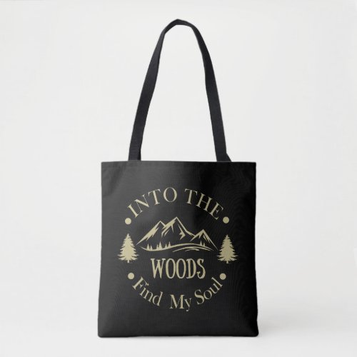 Mountain and pine trees landscape In the woods Tote Bag