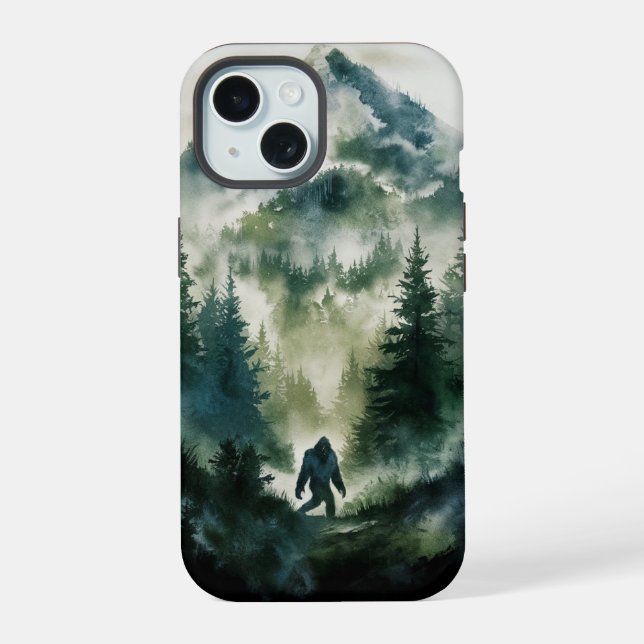 Mountain and Sasquatch Iphone Case (Back)