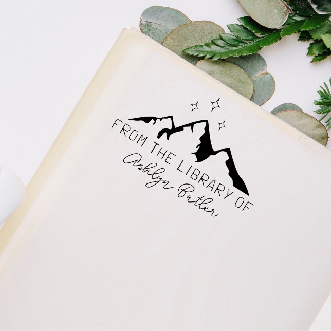 Mountain and Stars Book Self Inking Stamp (Creator Uploaded)