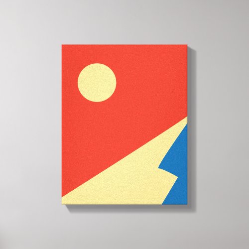 Mountain and Sun Mid Century Geometric Art Canvas Print