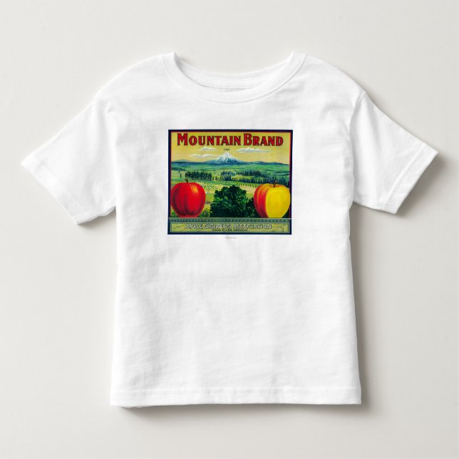Mountain Apple Crate LabelHood River, OR Toddler T-shirt (Front)