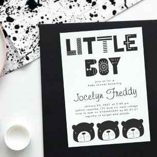 Mountain Baby Black Bear Boy Baby Shower Invitation