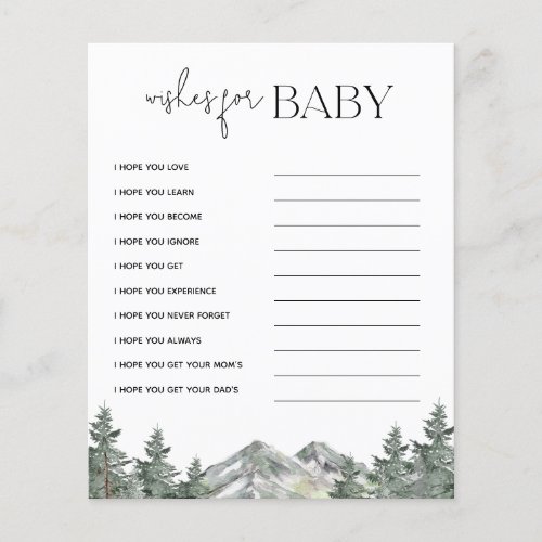 Mountain Baby Shower Wishes For Baby Cards