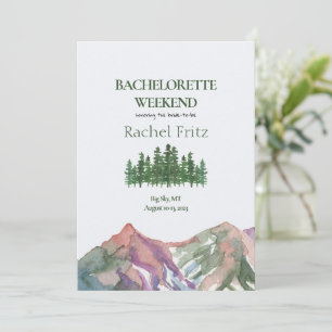 Mountain Bachelorette Invitation Itinerary