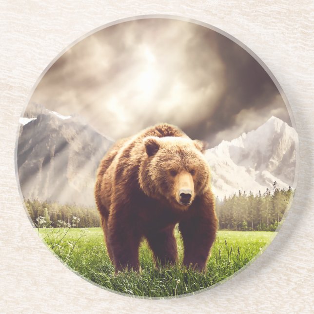 Mountain Bear Drink Coaster (Front)