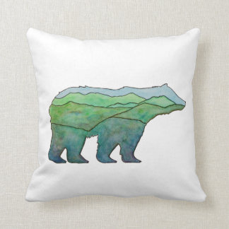 Mountain bear throw pillow