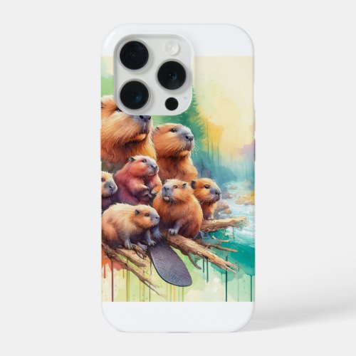 Mountain Beavers 010624AREF122 _ Watercolor iPhone 15 Pro Case
