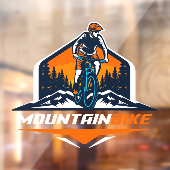 Mountain Bike Adventure White Bike Shop Window Cling (Sheet 2)