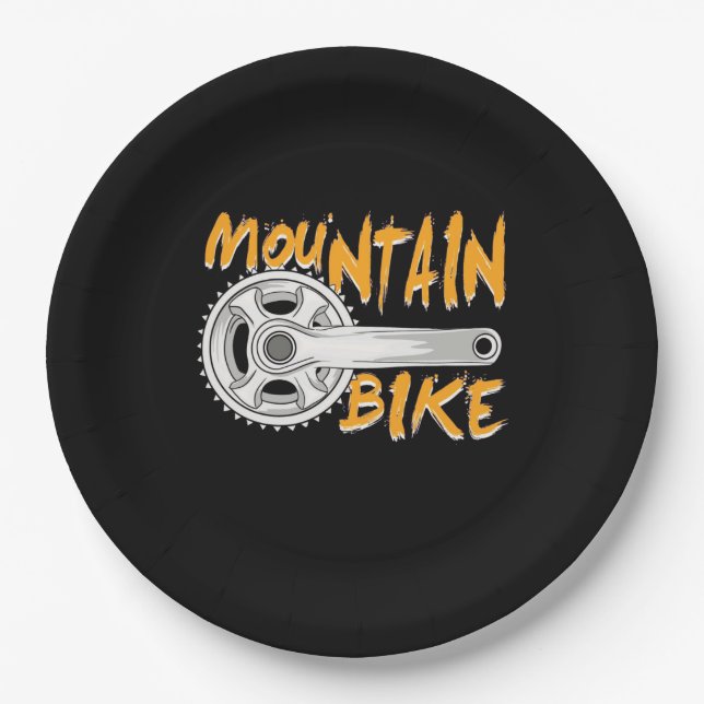 Mountain Bike Art Paper Plates (Front)
