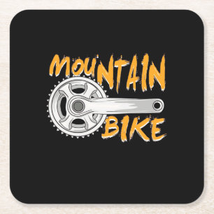 Mountain Bike Art Square Paper Coaster