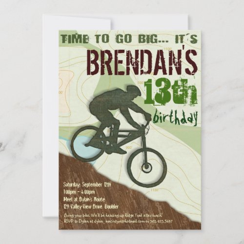 Mountain Bike - Bike Party Invitation
