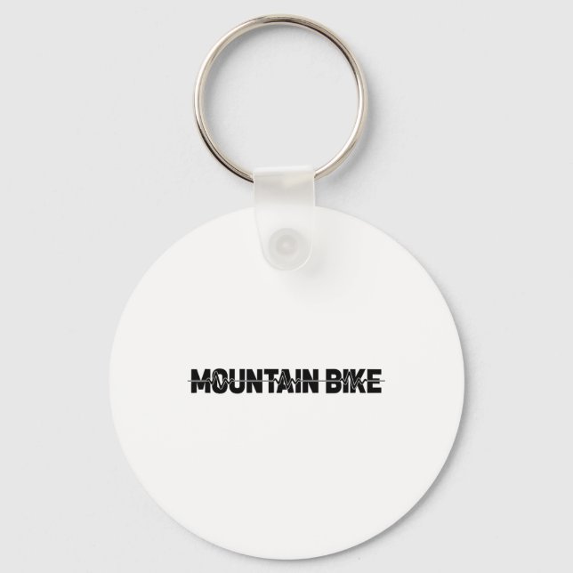 Mountain Bike - Biker Biking Mtb Ekg Heartbeat  Keychain (Front)