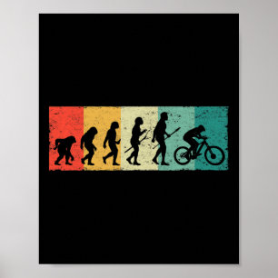Mountain Bike Biker Mtb Biking Rider Evolution Dow Poster