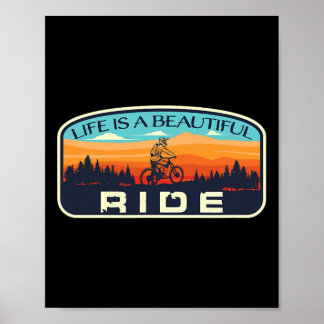 Mountain Bike Biking Cycling Retro Mtb Trail Enthu Poster