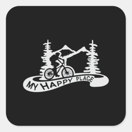 Mountain Bike Biking Downhill Bicycle MTB Gift Square Sticker