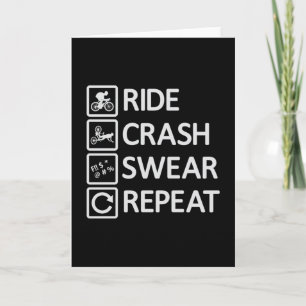 Mountain Bike Biking Repeat Downhill MTB Gift Idea Card