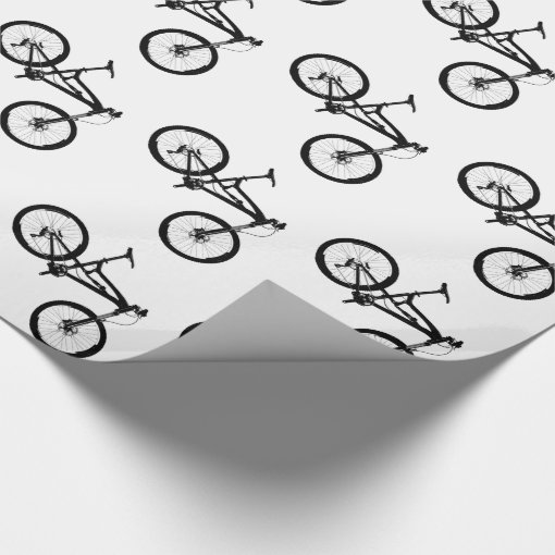 Mountain Bike - Black On White Wrapping Paper 