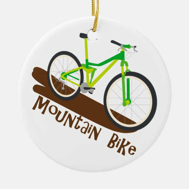 Mountain Bike Ceramic Ornament (Front)